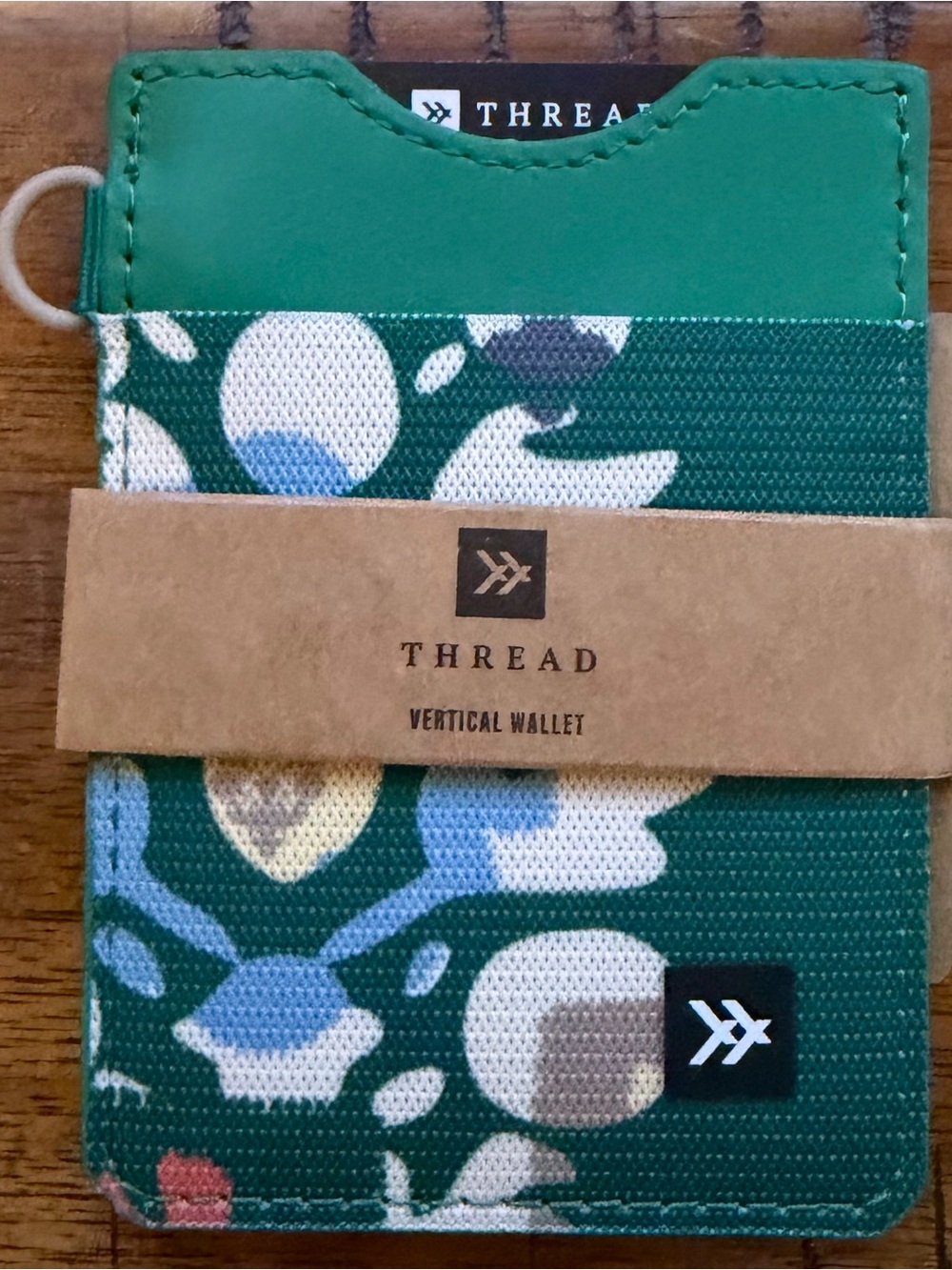 Free People NWT Vertical Wallet - Green Floral Vertical Card Wallet